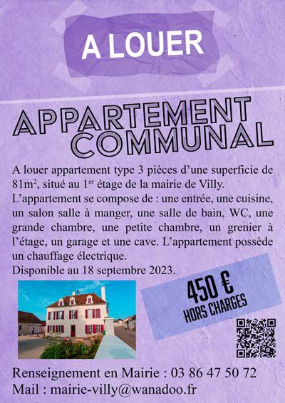 Location appartement communal de Villy